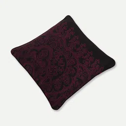 SWAYAM Maroon & Black Set of 2 Ethnic Motifs Square Cushion Covers image 3