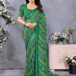 Moda Rapido Printed Bandhani Saree with Unstitched Blouse Piece-picture-35