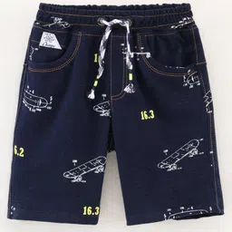 Little Kangaroos Knit Shorts Skateboard Print - Dark Blue-picture-21
