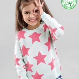 Babyhug 100% Organic Cotton Full Sleeves Pullovers Sweater Star Design - Bay-image-74