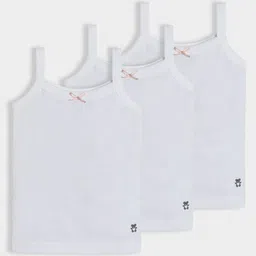 Mi Arcus 100% Cotton Pack Of 3 Sleeveless Solid Slips - White-picture-36