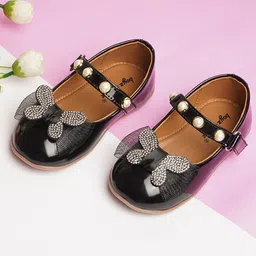 boyz n galz Stones Embellished Butterfly Applique Detailed Ballerinas - Black-picture-10