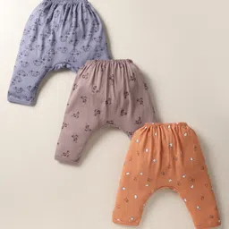 Pink Rabbit Single Jersey Knit Dino & Car Printed Diaper Leggings Pack of 3 - Multicolor-picture-23