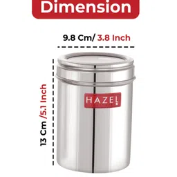 HAZEL Stainless Steel Kitchen Container with Transparent Lid Top See Through Kitchen Container Set with Matt Finish Multipurpose Container for Kitchen Storage Set of 2 Silver - 800 ml image 3