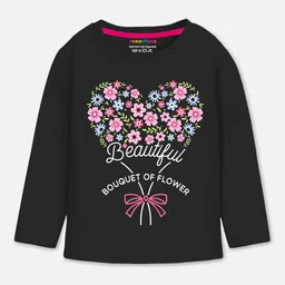 Trampoline Cotton Blend Knit Pack Of 5 Full Sleeves Love Text Butterfly & Floral Printed Tees - Multi Colour image 4