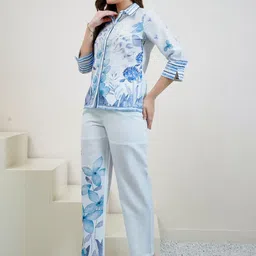 Boho By Athena Floral Printed Shirt & Trousers Co-Ord Set image 3