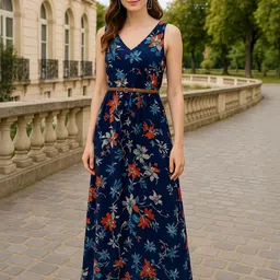 DressBerry Women Sleeveless Floral Print Dress-image-61
