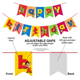 Zyozi Chota Bheem Birthday Party Supplies Cartoon Multi Colour -  Pack of 2 image 4