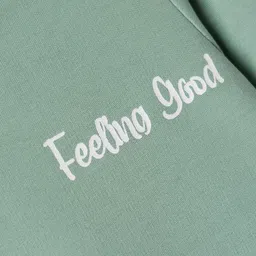 Tango Looper Knit Full Sleeves Winter T-Shirt With Floral Print - Mint image 4