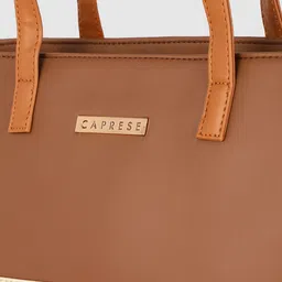 Caprese Brown Solid Structured Shoulder Bag image 4