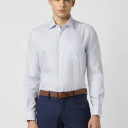 Van Heusen Blue Cotton Regular Fit Checks Shirt-picture-43