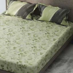 Bianca Denim Feel Green 192 TC 150 GSM Double Size Bedsheet & Comforter With 2 Pillow Covers image 3