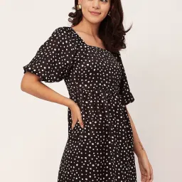 Moomaya Black & White Printed A Line Dress image 3