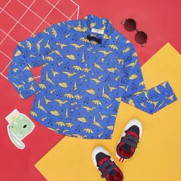 Pantaloons Junior Blue Printed Full Sleeves Shirt with Bow-image-17