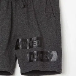 Fame Forever by Lifestyle Kids Anthra Grey Cotton Printed Shorts image 3