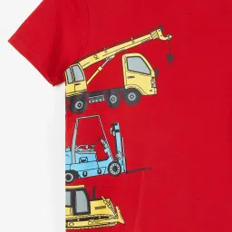 Fame Forever by Lifestyle Kids Red Cotton Printed Tee image 3