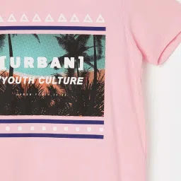 Fame Forever by Lifestyle Kids Pink Cotton Printed Tee image 3