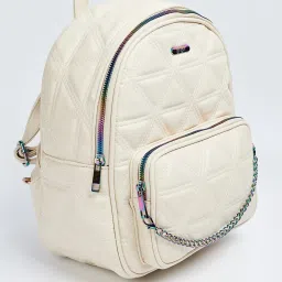 Ginger by Lifestyle White PU Backpack image 3