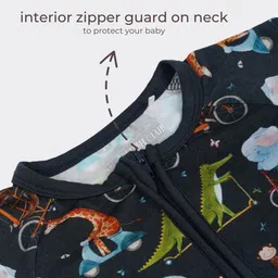 THE PLUSH CLUB Infants Animal Printed Round Neck Rompers image 3