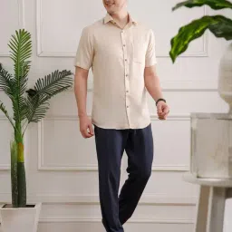 THE FORMAL CLUB Sand Regular Fit Plain Shirt image 5