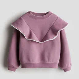 H&M Girls Flounce-Trimmed Sweatshirt image 1