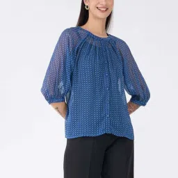 SALT Attire Blue Printed Top image 3