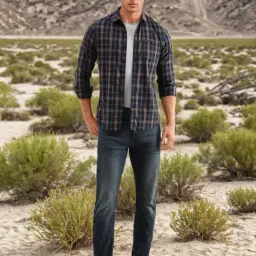 Lee Rodeo Dark Blue Regular Fit Lightly Washed Jeans-image-24