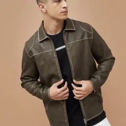 Forca By Lifestyle Brown Regular Fit Jacket-image-99