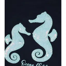 Gini & Jony Kids Navy Embellished Full Sleeves Top image 3