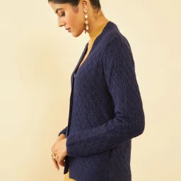 Soch Navy Self Pattern Cardigan image 3