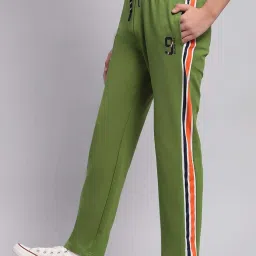 Monte Carlo Kids Green Striped Regular Fit Trackpants image 3
