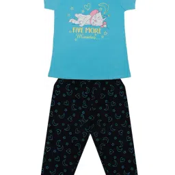 Todd N Teen Kids Blue & Navy Printed T-Shirt with Capris-picture-26