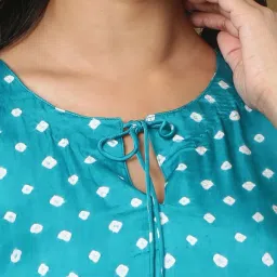 Spring Soul Blue Modal Silk Bandhani Kurta image 3