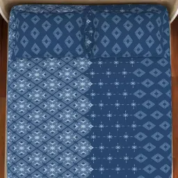 Welspun Lichen Blue Cotton  Double Size Bedsheet With Pillow Covers image 3