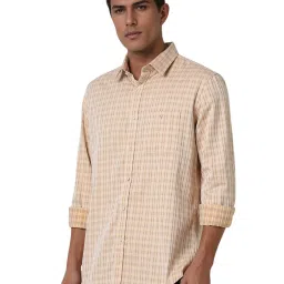 Van Heusen Beige Cotton Slim fit Checks Shirts image 3