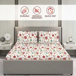 Layers Aura Multicolor Microfiber 110 GSM King Bedsheet with 2 Pillow Covers image 3