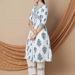 Melange by Lifestyle White Printed Kurta image 3