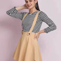 BUYNEWTREND Beige A-Line Skirt image 3