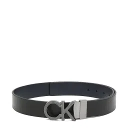CALVIN KLEIN Black & Navy Logo Reversible Belt-image-82