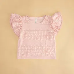 Pantaloons Junior Pink Regular Fit Top image 3