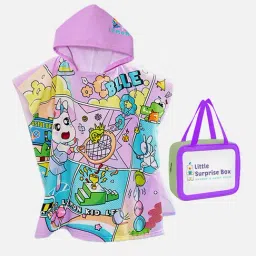 Little Surprise Box Kids Pink Printed Swim Poncho with Swim Bag-picture-34