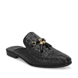 Hitz Luxure Men's Black Mule Shoes image 3