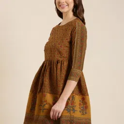 showoffff SHOWOFF Mustard Floral Print Kurti image 3