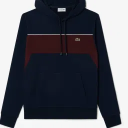 Lacoste Blue Classic Fit Colour Block Hooded Sweatshirt image 3