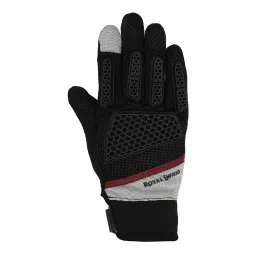 Royal Enfield Off White Leather Textured Gloves image 3