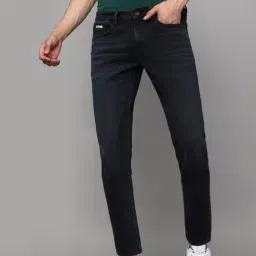 Louis Philippe Navy Cotton Slim Fit Jeans-picture-44