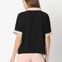 Vero Moda Black & Pink Color-Block Top image 3