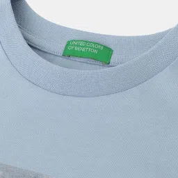 United Colors of Benetton Kids Blue Cotton Printed Top image 3