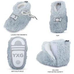 Baby Moo Kids Blue Regular Fit Booties image 3