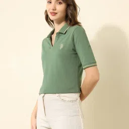 U.S. Polo Assn. Green Cotton Regular Fit Polo T-Shirt image 3